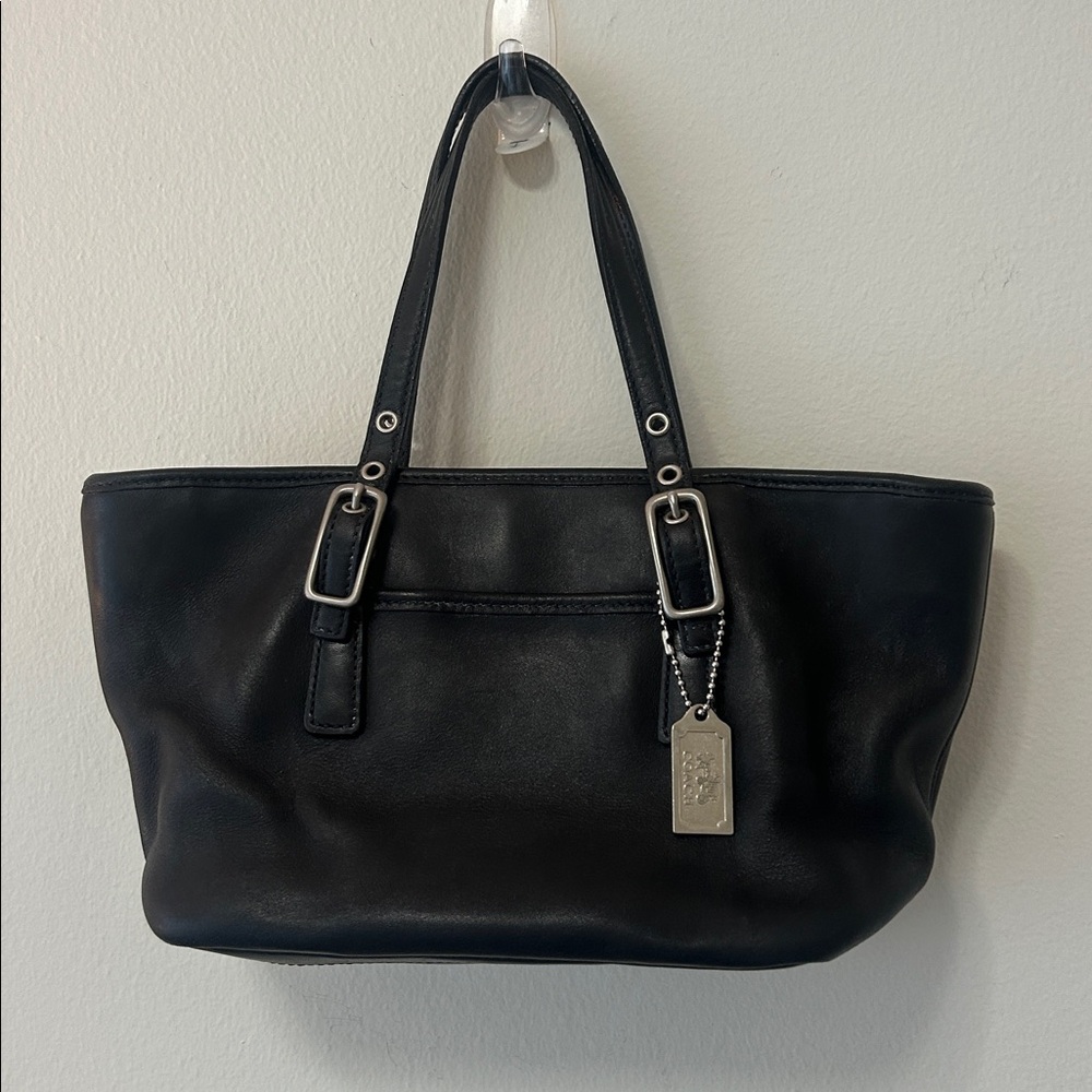 Y2k COACH MINI MARKET TOTE HANDBAG BLACK LEATHER